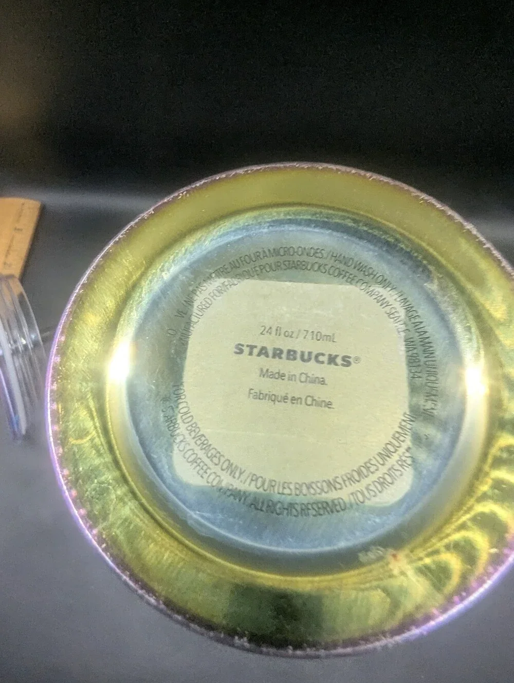 Starbucks Iridescent Rainbow Purple Oil Slick Stainless Steel Tumbler 24oz